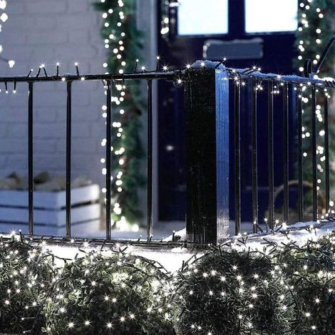 5M 50LED Guirlandes Lumineuses Solaires 8 Modes Étanche Blanc Lumière Guirlande Lumineuse Extérieur Décoration pour Jardin Terrasse Balcon Fenêtre Clôture Arbre Noël Mariage Fairy Lights (1/5)