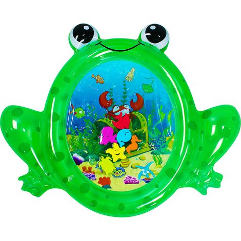 1 tapis d'eau gonflable, motif baleine et grenouille, surface douce pour bébé, rafraîchissant en été, adapté 0-2 ans (1/5)