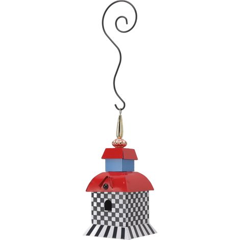 Mangeoire suspendue pour oiseaux, motif peint à la main, étanche, type D. Nid d'oiseau pour la décoration de jardin. (1/5)