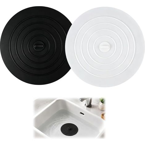 Universal Silicone Drain Plug for Sink Bathtub Shower Anti-Odor Waterproof for Kitchen Bathroom White Black (1/5)