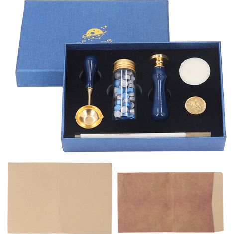 Kit de tampon de cire de scellement Rêve Motif exquis DIY Remplacement Lettre avec perles de cire et coffret cadeau (1/5)