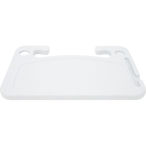 Tablette multifonctionnelle pour volant de voiture avec plateau double face, porte-gobelet et emplacement pour stylo, couleur argent. (1/5)