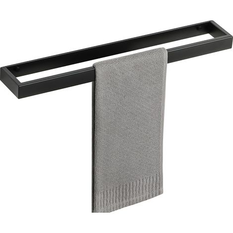 1 - Porte-Serviettes Mural - Acier Inoxydable SUS304 - Montage Par Vis - Résistant À La Corrosion Et À L&39humidité - Pour Salle De Bain Cuisine Toilette - Noir Mat - 50x8cm