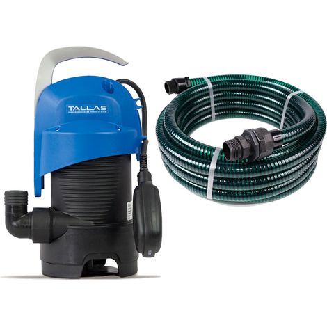 Pompe de relevage Tallas D-DW 400 – Tuyau de refoulement 7 mètres – Hauteur de refoulement 7 m – Pour eaux chargées et claires