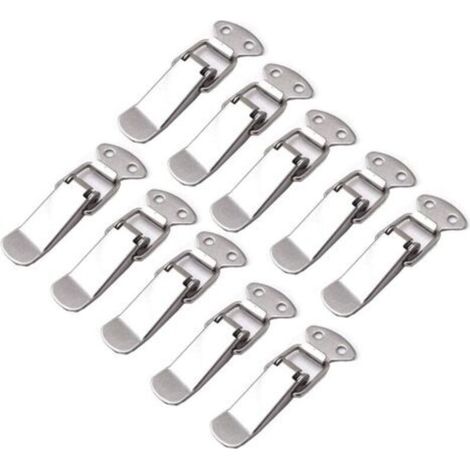 10 Pièces Loquet à Ressort Bascule Acier Inoxydable Fermeture à Levier Tiroir Hardware pour Coffre à Outils valise et Coffre