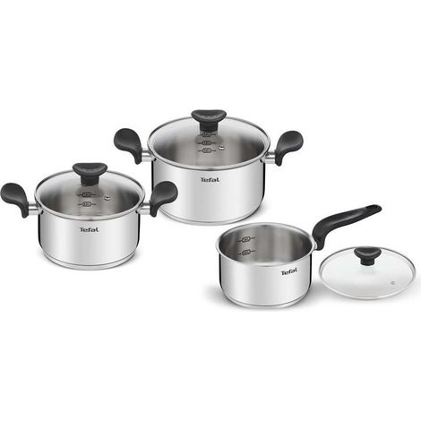 SET OLLAS TEFAL E308S674 OLLAS 18/20CM CACEROLA 16CM TAPAS CRISTAL