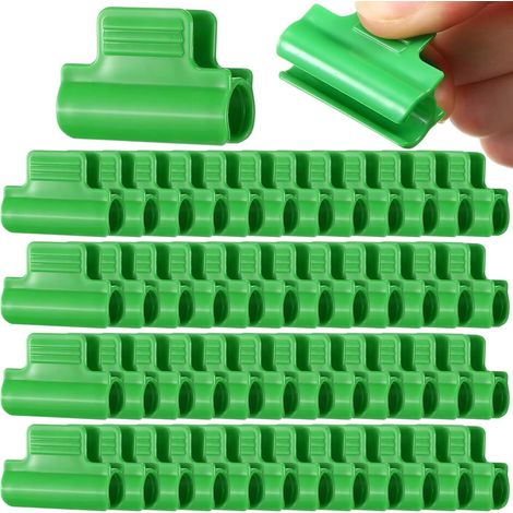 CCYKXA  Packung mit 50 Clips für Gewächshäuser – 16 mm – Grün – Clips für Kunststofffolie