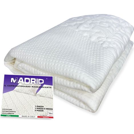 COPRIMATERASSO antiacaro ANALLERGICO MADRID in memory SOFFICISSIMO 1 PIAZZA E MEZZA