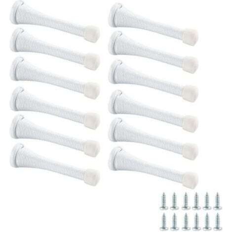 12 pièces, avec vis, blanc, butée de porte à ressort, butée de porte manuelle anti-pincement pour porte supérieure de sécurité enfant, (1/4)