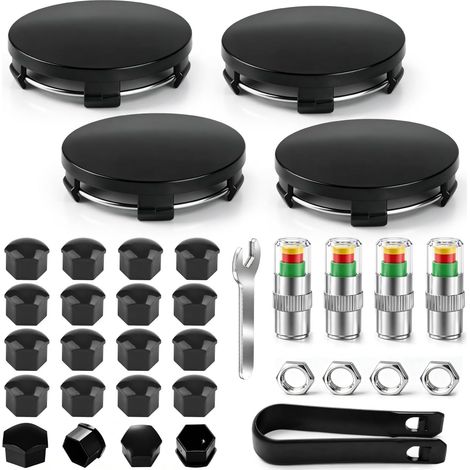 30pcs Cache Moyeu e 60 mm avec Bouchon Valve Pneu Voiture de la Pression (1/5)