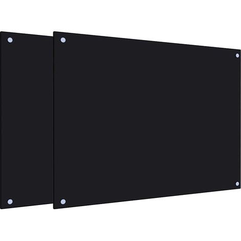 Dosserets de cuisine 2 pcs noir 80x60 cm verre trempé CFW33618 (1/5)