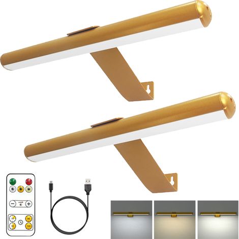 Paquet de 2 lampes LED sans fil avec télécommande, lumière de peinture Rechargeable, projecteur mural à intensité variable, lumière artistique (1/5)