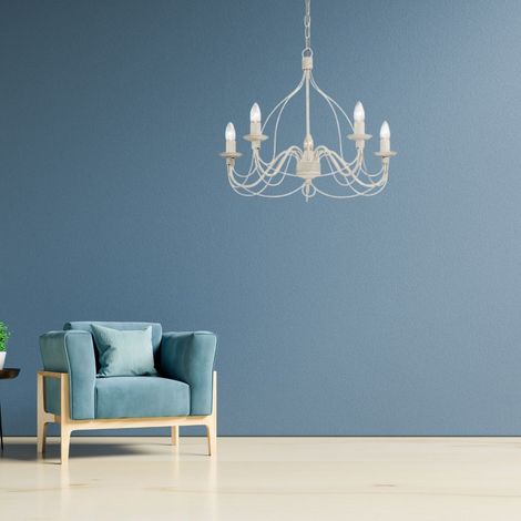 Ideal Lux Corte - Lustre à 5 ampoules au fini blanc antique, E14 (1/2)