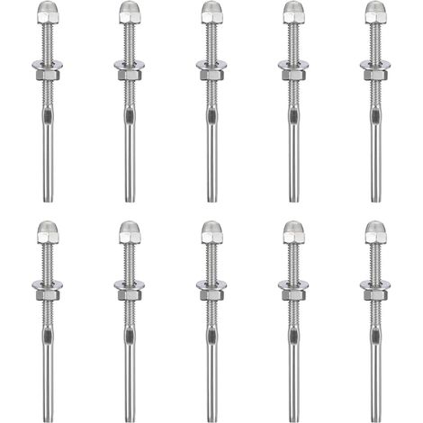 Kit Tendeurs Câble Inox à Sertir Embouts Filetés pour Garde-Corps de Terrasse et Rampe d'Escalier (1/5)