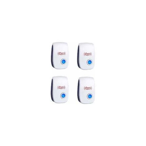 Répulsif antiparasitaire à ultrasons, lot de 4 répulsifs électroniques antiparasitaires, répulsif pour souris et rats, répulsif antiparasitaire pour insectes et araignées répulsif pour souris- Crezuo (1/4)