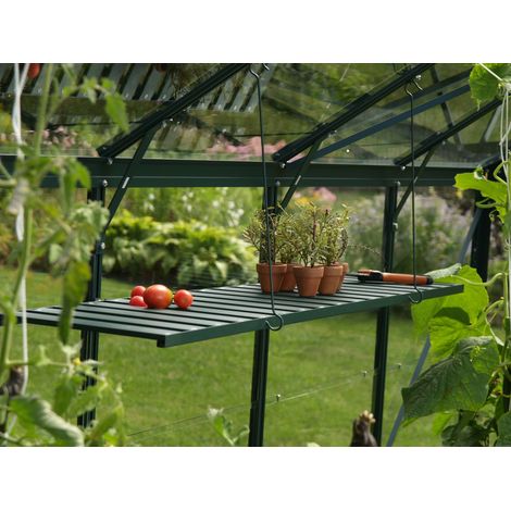 Vitavia abklappbares Alu-Pflanzregal für Gewächshäuser, grün, 120 x 29 cm
