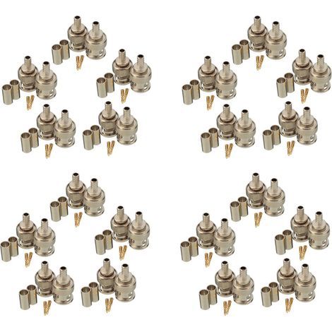 40 Ensembles 3 Pieces BNC Male Connecteur RG58 Sertir Connecteurs (1/2)