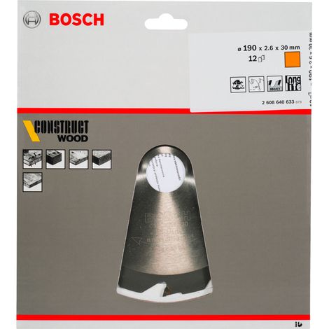 Hoja de sierra circular CW WO H 190x30-12  BOSCH 2608640633