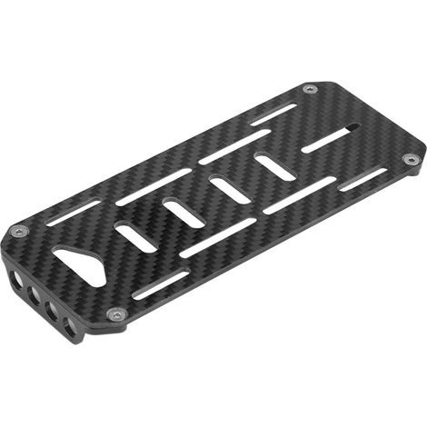 Plaque de montage en alliage aluminium et fibre carbone pour modèles RC 1/10 Axial SCX10 CC01 F350 D90 (Noir)