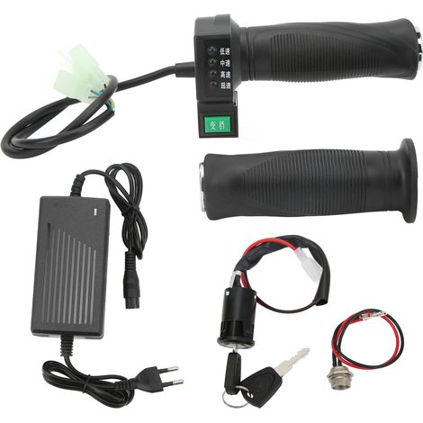 Chargeur 4 vitesses réglables Poignée tournante Serrure de porte électrique Port de charge pour Vélo électrique Prise UE 100‑240V (1/5)