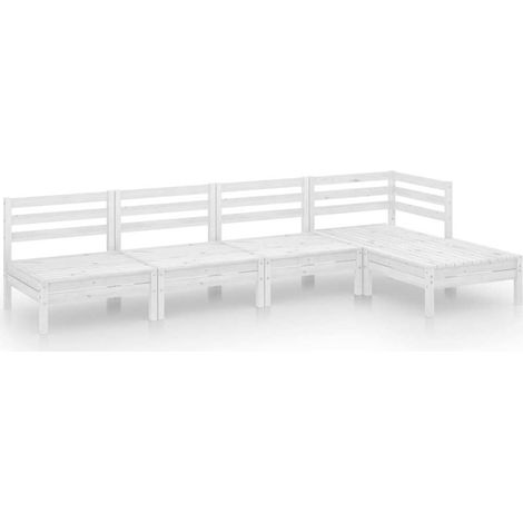 Maison Exclusive - 5-tlg. Garten-Lounge-Set Massivholz Kiefer Wei (1/5)