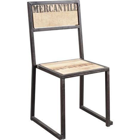 Sedia in legno mango / ferro - stampato 45x46x92  FACTORY 109