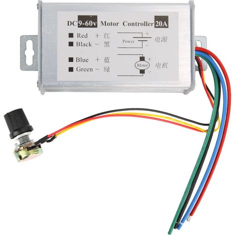 Potentiomètre du Contrôleur de Moteur PWM Speed \u200b\u200bvariable pour le Moteur CC 20A 9-60V Projet Domestique (1/5)