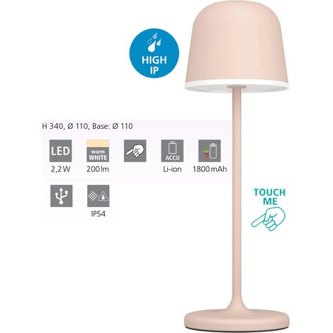 Lampade Da Tavolo Esterno Mannera Alluminio Marrone Policarbonato Bianco Led (1/5)