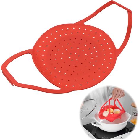 Tapis vapeur pliable en silicone pour cuisson, accessoire de cuiseur vapeur adapté à toutes les casseroles et autocuiseurs (1/5)