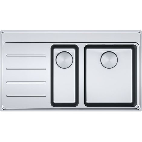 Évier Mythos MYX 211-86 inox - 860 x 520 x 200 mm égouttoir à gauche - sous-meuble 60 cm - vidage automatique - Franke (1/4)