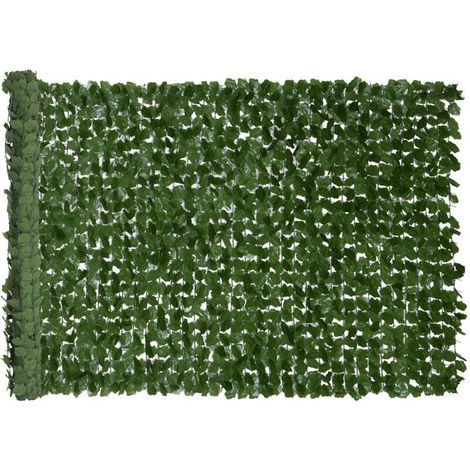 Haie Artificiel Brise-Vue décoration Rouleau 3L x 1H m Feuillage réaliste Anti-UV Vert foncé (1/4)