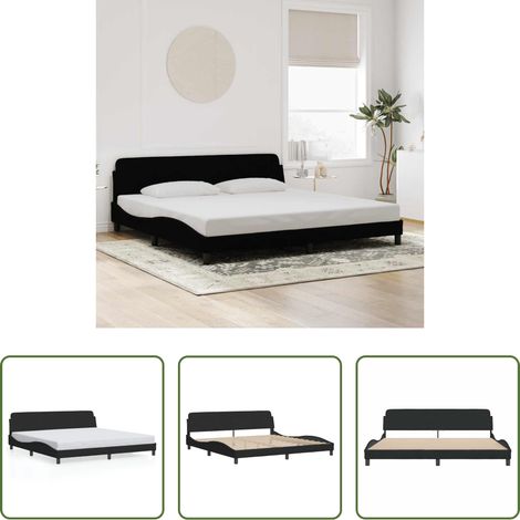 vidaXL Estructura de cama Dover terciopelo negro 200x200 cm (1/5)