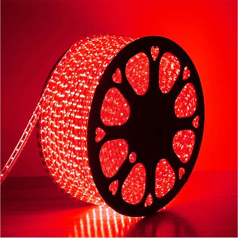 Striscia Led 5-10m Bobina Siliconata Luce rossa Tripla Fila Decorazione Esterna (1/5)