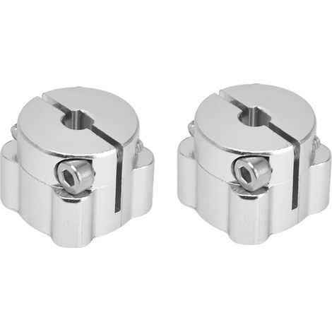 Lot de 2 colliers de serrage en alliage d'aluminium à alésage en D haute résistance pour la fixation d'arbres et de colonnes avec un trou central de 6,35 mm (1/4 po). (1/5)