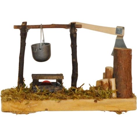 Fuoco Funzionante - Ambientazione per Presepe - 12x5x9 cm (1/2)