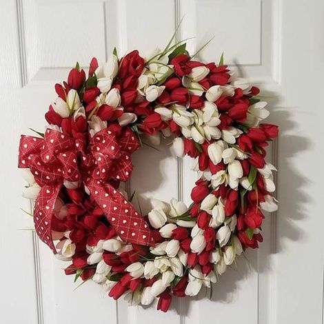 Couronne de fleurs artificielles 40 cm, couronne de fleurs naturelles pour porte, décoration de fleurs artificielles pour mariage et fête, type 3 (1/5)