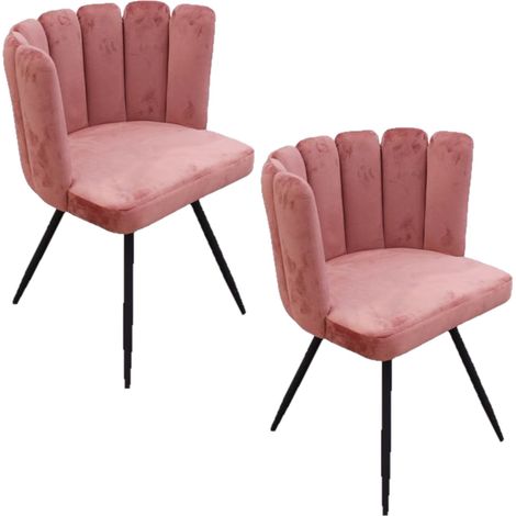 Lot de 2 chaises design capitonné en velours ARIEL (1/5)