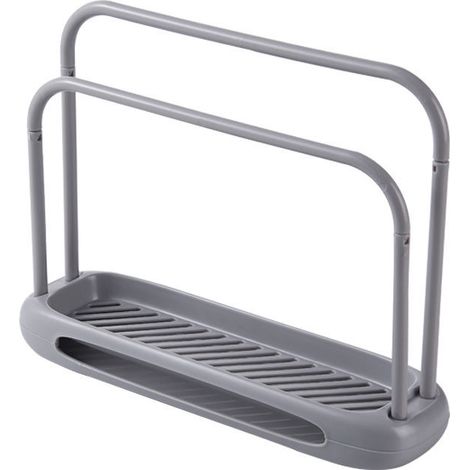 Gray Kitchen Tea Towels Storage Organizer Holder Brush Sponge Organizer Sink Towel Rack Organizer Co (1/4)