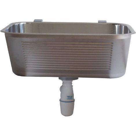 Edelstahl Ausgussbecken 630 x 530 x 250 mm 55 l Waschbecken Garten (1/5)