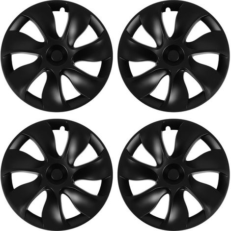 Ulisem 4 pezzi Copricerchi da 19 pollici Nero opaco Protezione completa per cerchi Rivestimento di ricambio resistente per Tesla Model Y 2020-2023 Simmetrico (1/4)