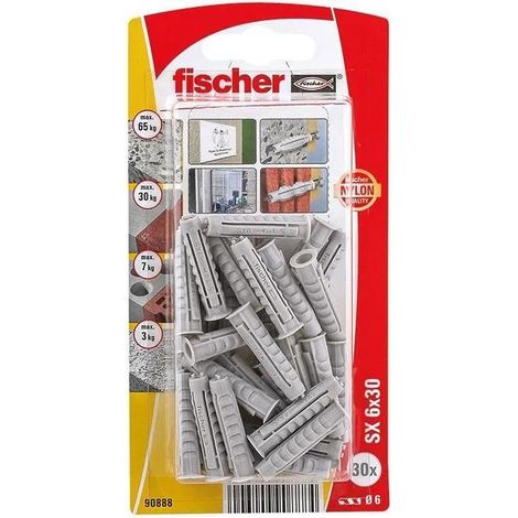 FISCHER SX Plus Stopfen Ø6x30mm - Blister 30 Einheiten 567822