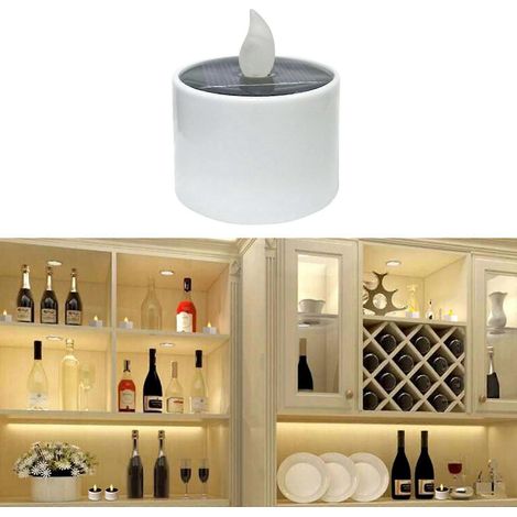 Lot de 6 lanternes solaires décoratives pour jardin, imitation flamme de bougie. (1/4)