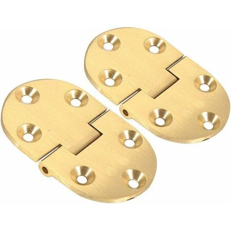 Charnière de porte, charnière de plateau de majordome en laiton massif 2,5 cm x 1,5 cm avec vis, finition satinée, pour tables pliantes - Or - Lot de 2 (1/5)