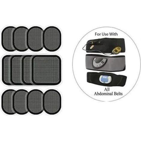 12Pcs Électrode de Ceinture,Compatible avec Abs Series, Électrode de Rechange pour Slendertone Ceintures Musculation Abdo (1/4)