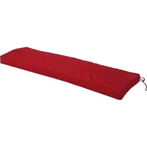 Coussin imperméable pour banc d'extérieur, mobilier de jardin, canapé, balancelle, coussin avec sangle et housse amovible, couleur bordeaux (1/5)