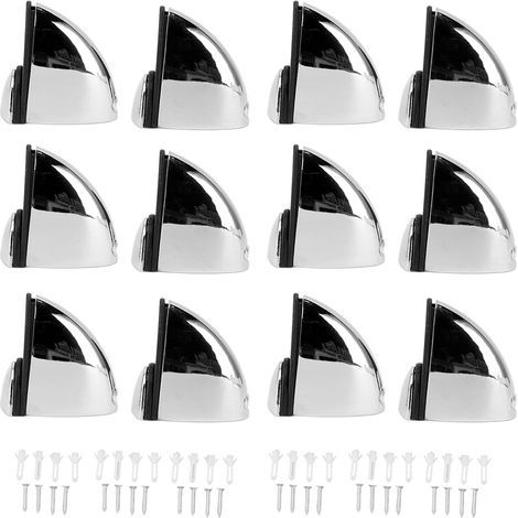 Glastrennwandclips, 12 Stück, Befestigungsclips für Trennwände, Tischtrennwandhalterungen, glänzende Oberfläche, 1 bis 10 mm (1/5)