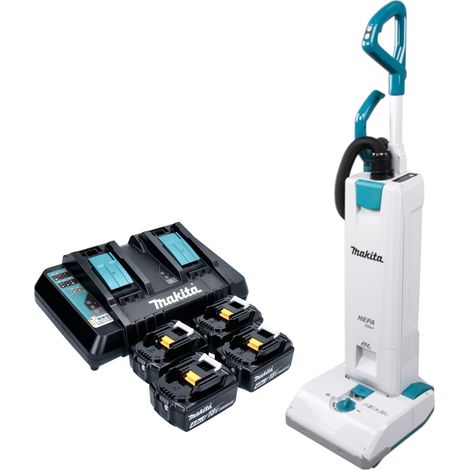 Aspirapolvere a batteria Makita DVC 560 PM4 36 V (2x 18 V) 5 l Brushless + 4 batterie da 4,0 Ah + caricabatterie