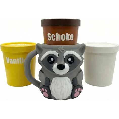 Porte-gobelet à glace, pour gobelet de 500 ml, choisissez votre animal préféré (pingouin, ours polaire, chat, vache Highland Cow, Mammouth) – PLA d'Allemagne – Ouverture de (1/5)