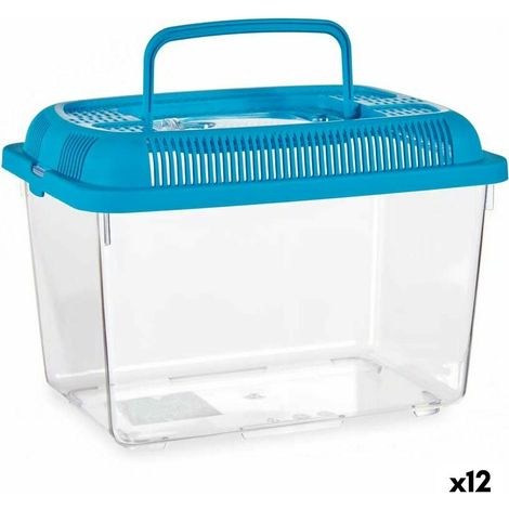 Bocal à poisson Mascow Bleu Plastique 3 L 17 x 16 x 24 cm Avec poignée Moyen (12 Unités)