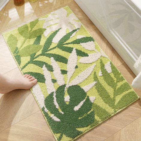 Tapis De Bain Non Glissant - En Polyester Avec Dos En Caoutchouc - Pour Salle De Bain Porte Chambre Et Bureau - 40 x 60 cm (1/5)